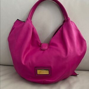 Valentino Fuchsia Leather Shoulder Hobo Bag with Bow